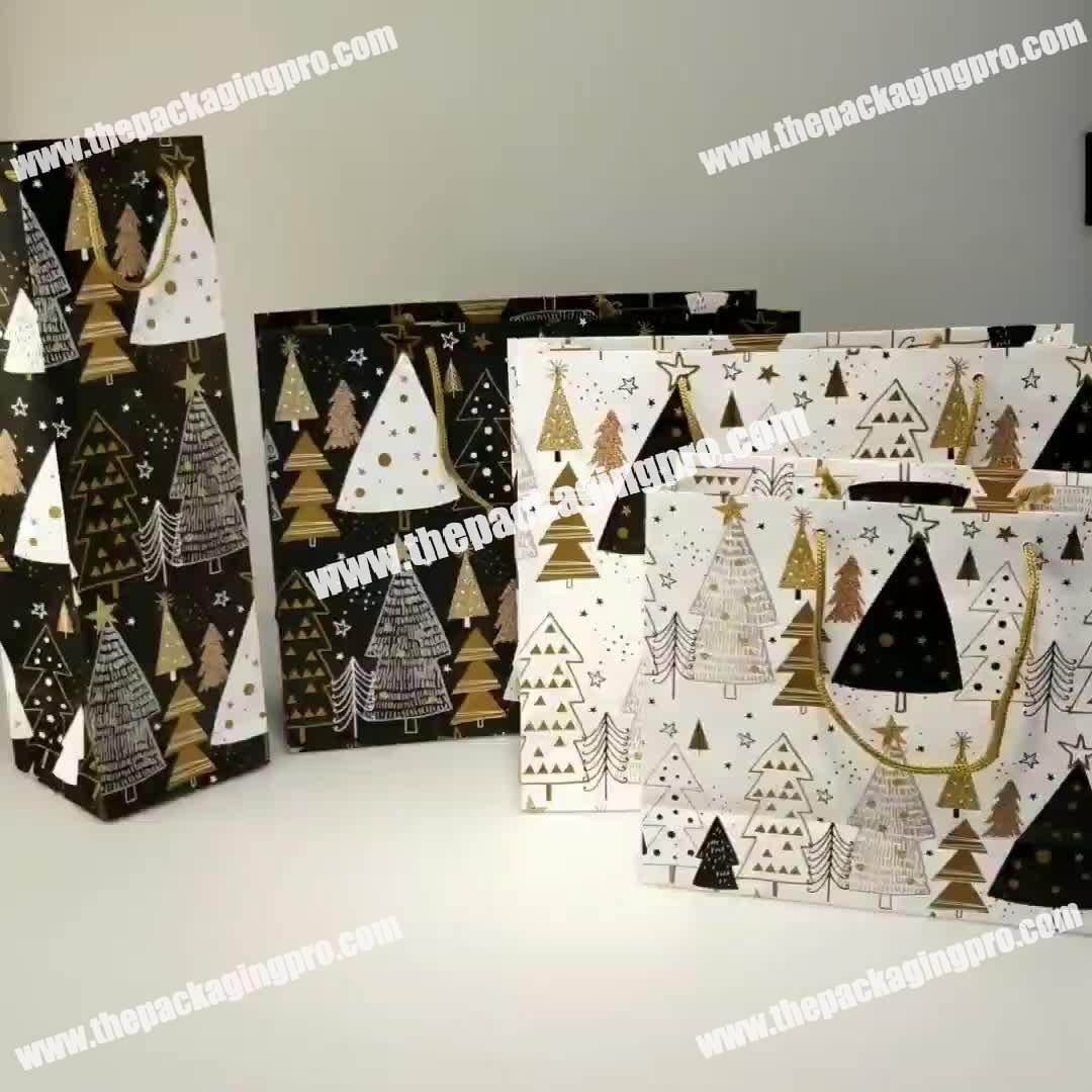 White Colorful Luxury New Design Christmas Gift Bag Set for Any Size Gift Bags