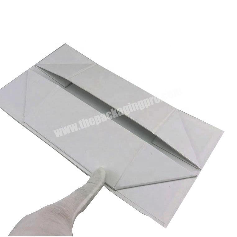 White dummy cardboard magnetic 1 piece flat packed foldable box collapsible paper packaging
