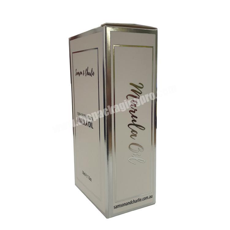 White Foldable Card Paper Gift Packaging Perfume Box For Essential Oil