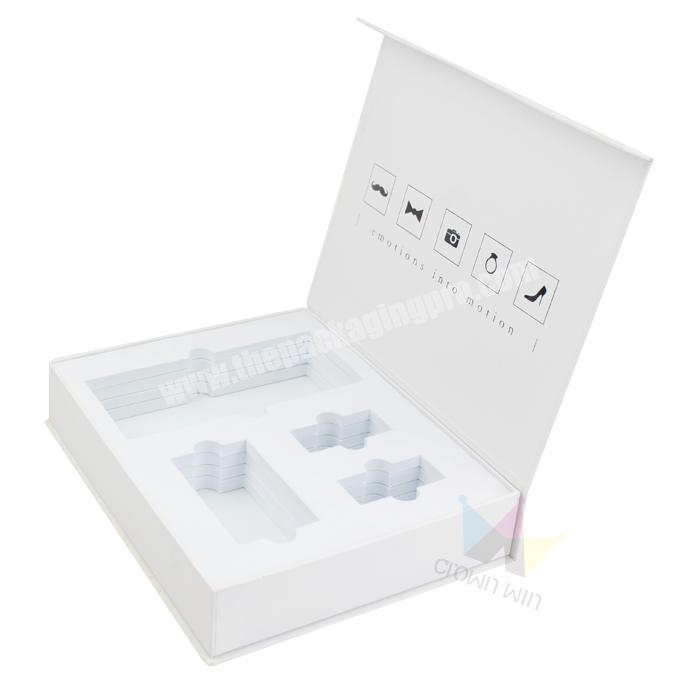 White Keepsake Box Wholesale Magnetic Gift Box With White Eva Inlay