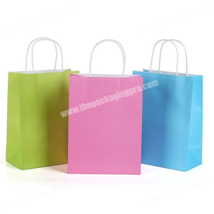 White Kraft Paper Bags Shopping Party Holiday Gift Bag Handle