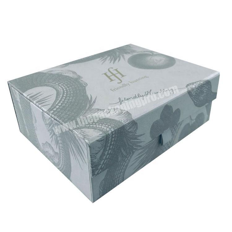 white kraft paper printed rectangle magnetic flip-open cover perfume set box perfume packaging
