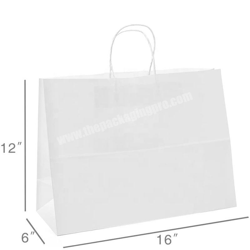 White Kraft Paper Shopping Bag With Handle Gold Foil Paper Bag
