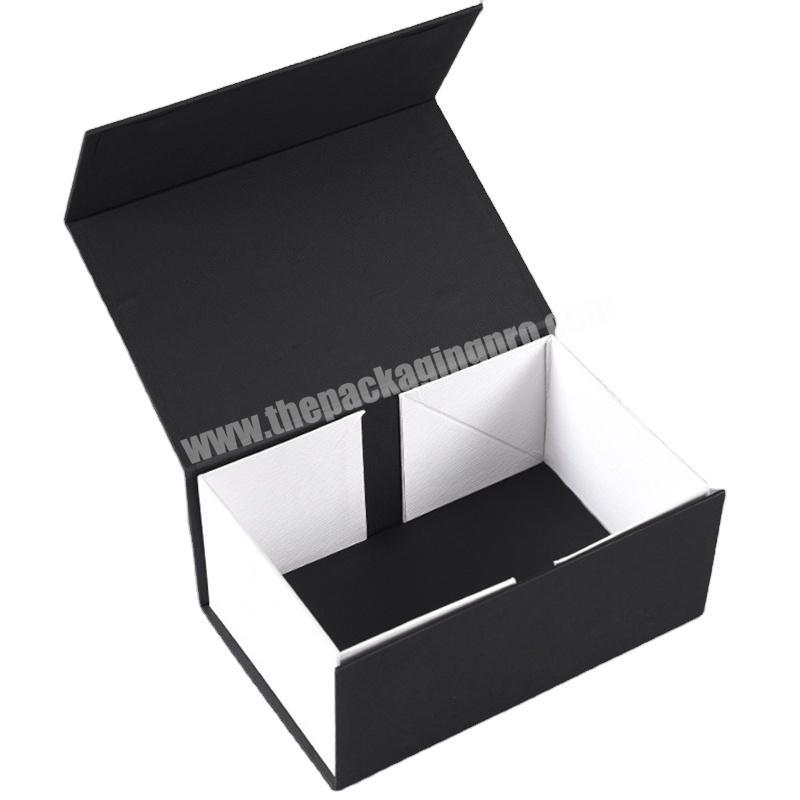 White Logo Customized Packaging Glossy Boxes Black Lid Storage Matt Rigid Custom Luxury Bridesmaid Magnetic Paper Gift Box