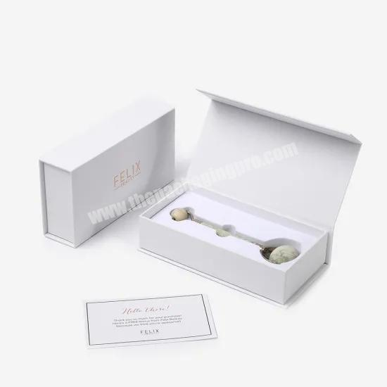 white luxury rigid box with insert and ribbon