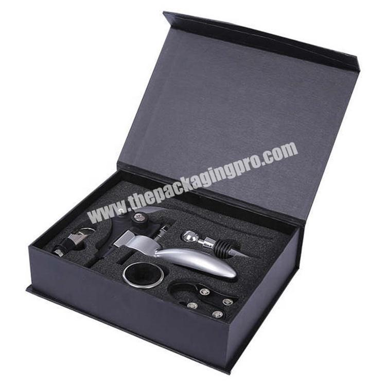 white luxury slide drawer gift box packaging for wine storage with foam insert custom or wholesale wine glasses