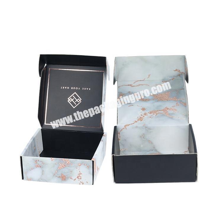 White Marble Corrugated Kraft Boxes Customized Logo Children clothing gift packaging mailing boxes for shoes