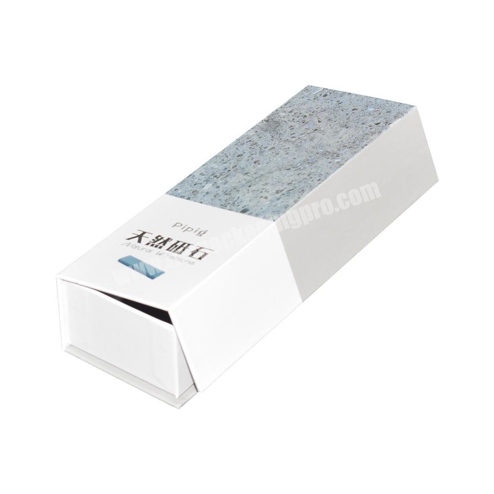 White marble gift box 1200g grey board and 157g art paper box with 4c printing with magnet closure for gift