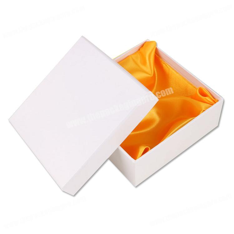 White Matte Custom Printing Satin Lining Paper Rigid Two Piece Luxury Gift Box Packaging