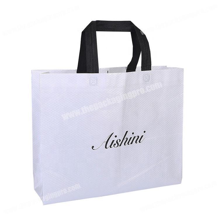 White press ultrasonic reusable grocery tote bag for women dress