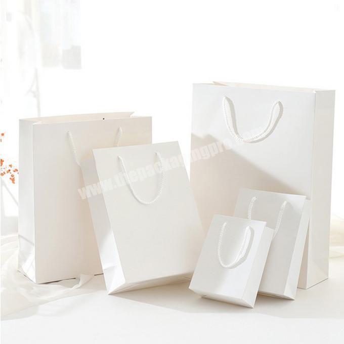 White Senior eco friendly Kraft Paper Bags Gift Packing Bag custom Shopping Bag Festival Multifunction Candy Food Cookies