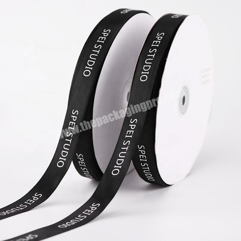 High Raised Silk Screen Print Logo on 19mm Black Ribbon for Gift Box  Wrapping - China Black Ribbon for Gift Wrapping and Print Ribbon price