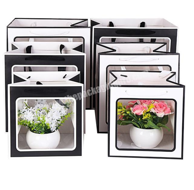 Wholesale 2020 Popular luxury beauty cardboard paper flower box with transparence windows