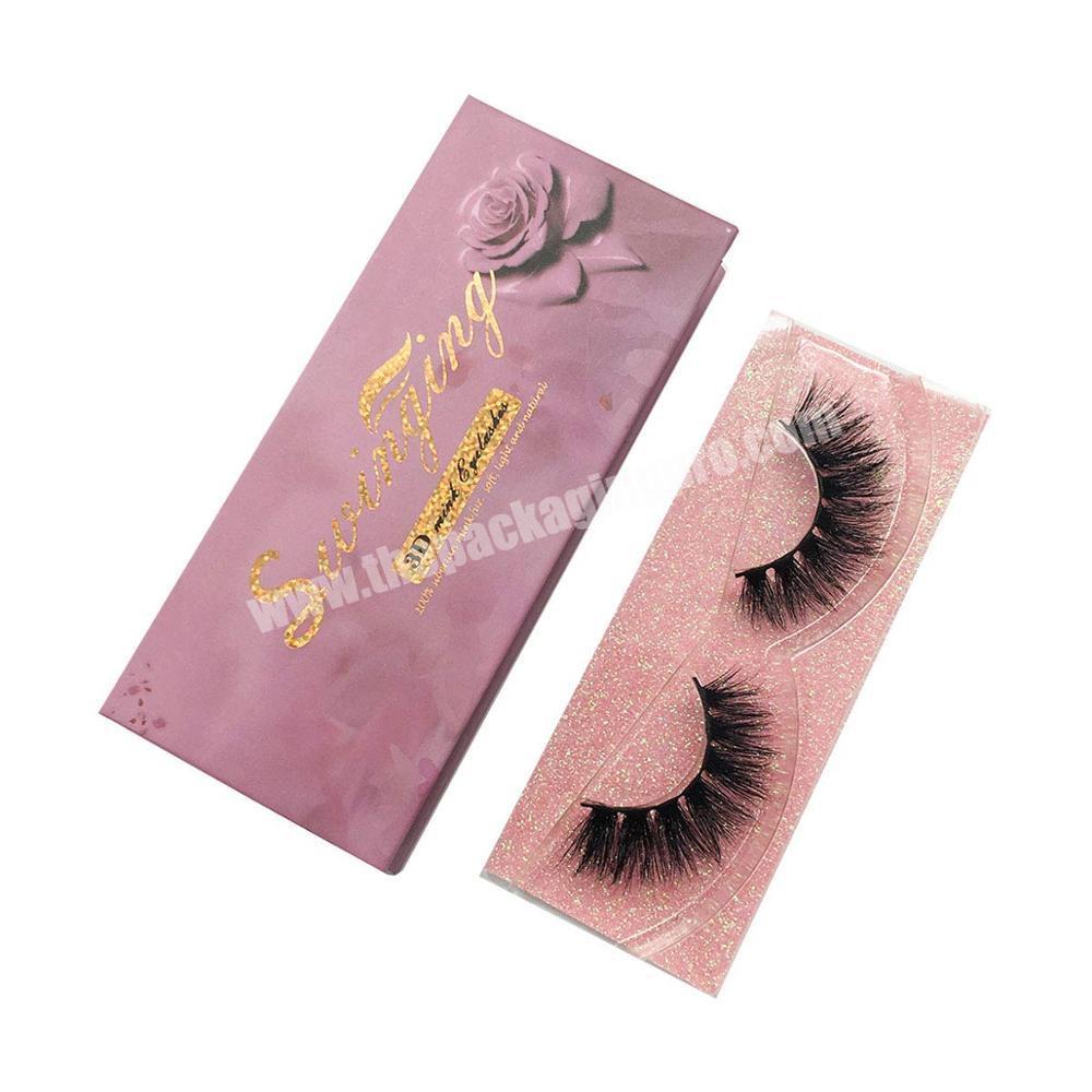 Wholesale 3D Real Mink Super Soft Reusable False Lashes Wholesale Cosmetic Eyelashes Pink Magnetic Packaging Box With Blister