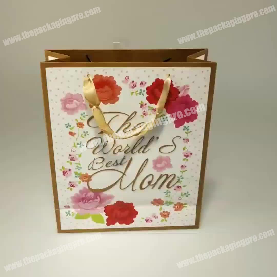 Wholesale Attractive Handmade Elegant Cheap Beautiful Gift Paper Bag with Ribbon