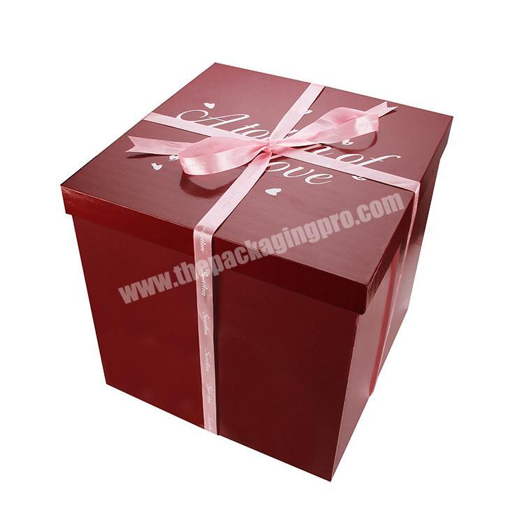 Wholesale Beautiful Custom Unique Christmas Rose Teddy Bear Empty Packaging Gift Box