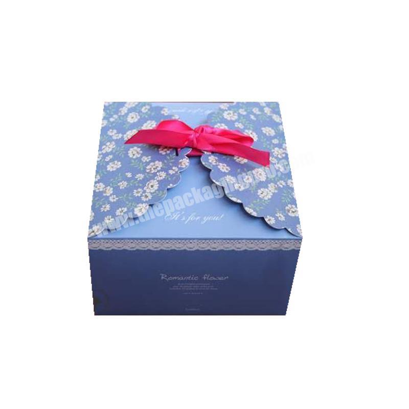 wholesale beauty custom empty gift cookie packaging boxes with color ribbons
