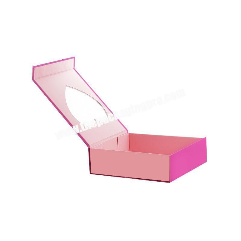 Wholesale bespoke luxury pink rigid magnetic lock folding gift boxes