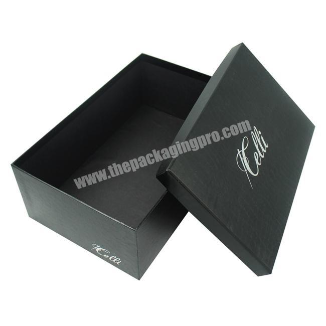 Wholesale Best Selling Recycled Design Lid and Boottom Black Cardboard Shoe Boxes