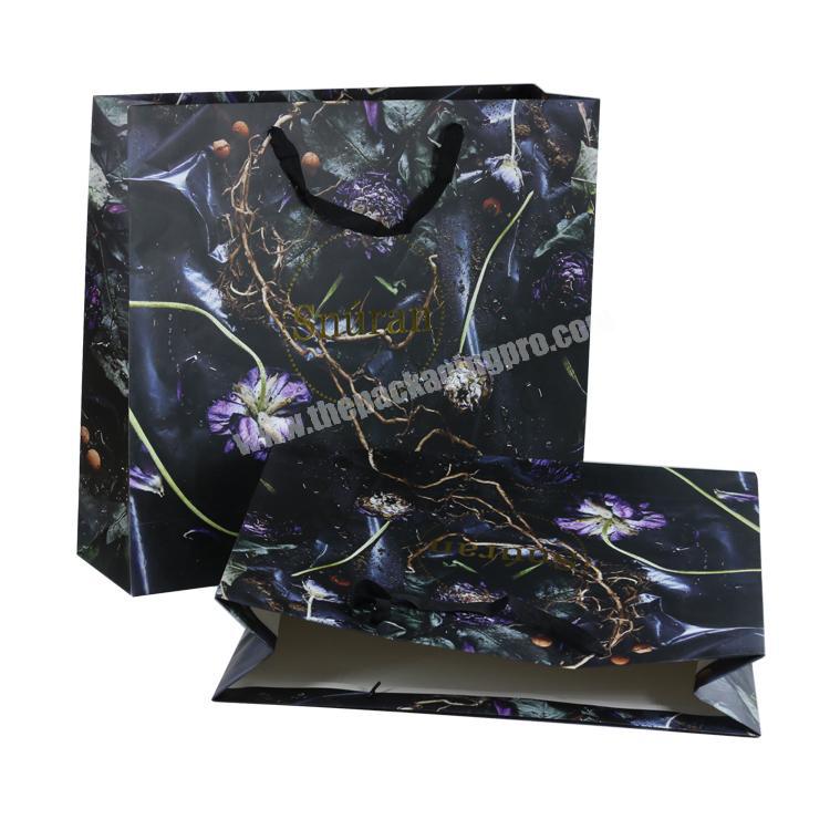 Wholesale Black Custom Design Shopping Paper Bags With Your Own Logo