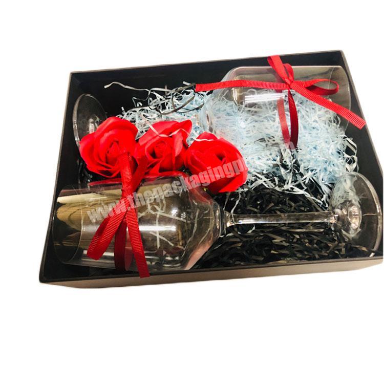 Wholesale black gift box paper packaging boxes for beautiful glass cup