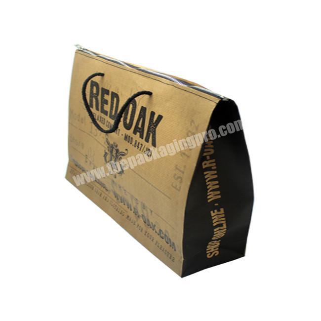 Wholesale Black Logo Customized  Recycled Zipper Brown Kraft Paper Bags TeaFood Coffee Packaging