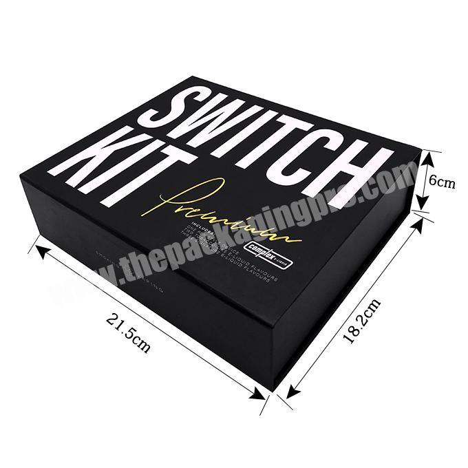 Wholesale black magnet gift paper box packaging drawer for swimsuit with handle based and lid