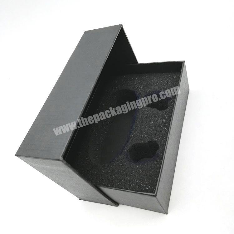 Wholesale black retail bluetooth headphone earphone packaging box lid and base custom made box
