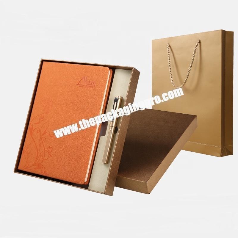 Wholesale Black Soft Pu Leather Journal Notebook 2021 A5 Custom Promotional Luxury Business Gift Set Notebook With Pen And Box