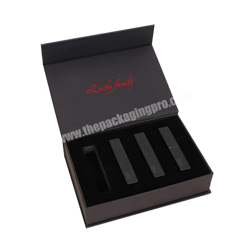 Wholesale boxes for lipstick Custom Logo Printed Sample small black white Gift box Packaging