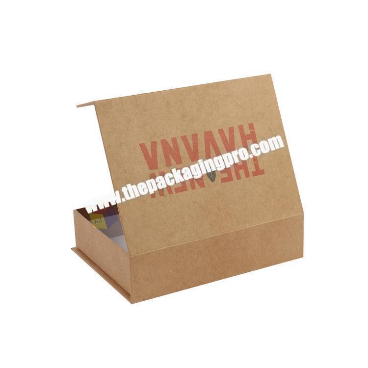 wholesale brown kraft magnetic small packaging box clothing