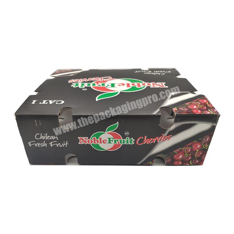 Wholesale Cardboard Corrugated Cherry Fruit Packaging Box Wax Dip Corrugated Box For Vegetable And Fruits