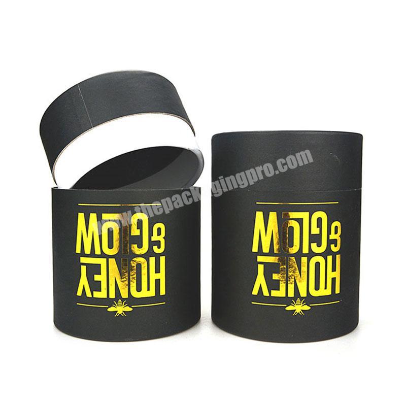 Wholesale Cardboard Cylinder Square Black Dyed Paper Tube Packaging Custom Hot Foil Logo Gift Box