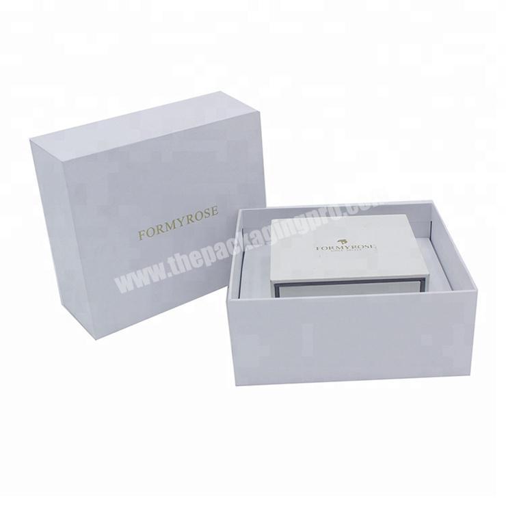 Wholesale cheap custom size high quality square top and bottom white packaging gift cardboard box luxury
