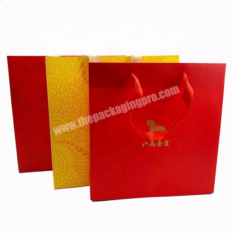Wholesale Cheap Price Luxury Custom Printed Tea Package Paper Gift Bag With Your Own Logo