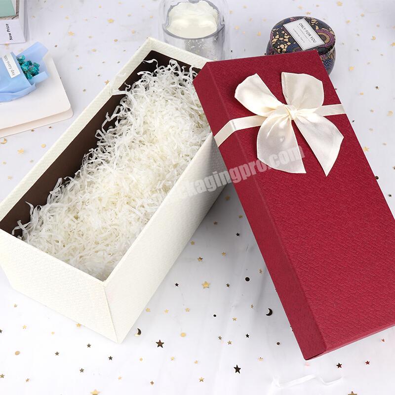 Wholesale Cheap Price Red And White Color Customized Sunglasses Embossing Box Pack 3 Pack Lash Boxes With Bow
