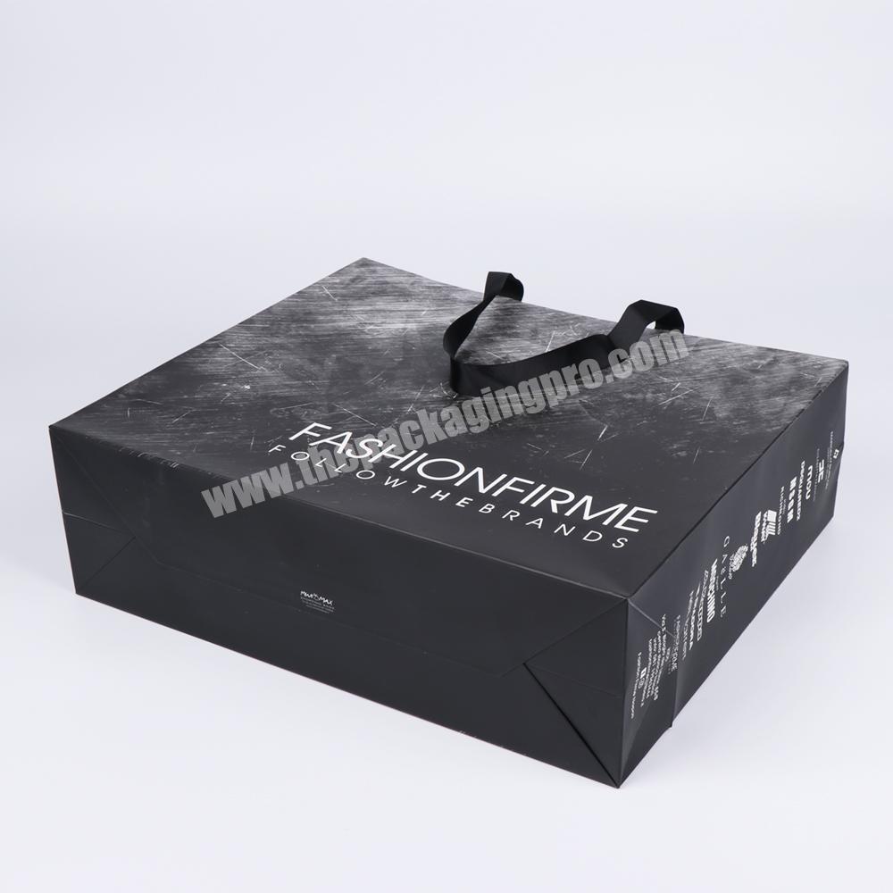 Wholesale High Quality Cheap Reusable Colorful Custom Printed Logo Shopping  Package Black Paper Bag Manufacturer and Supplier
