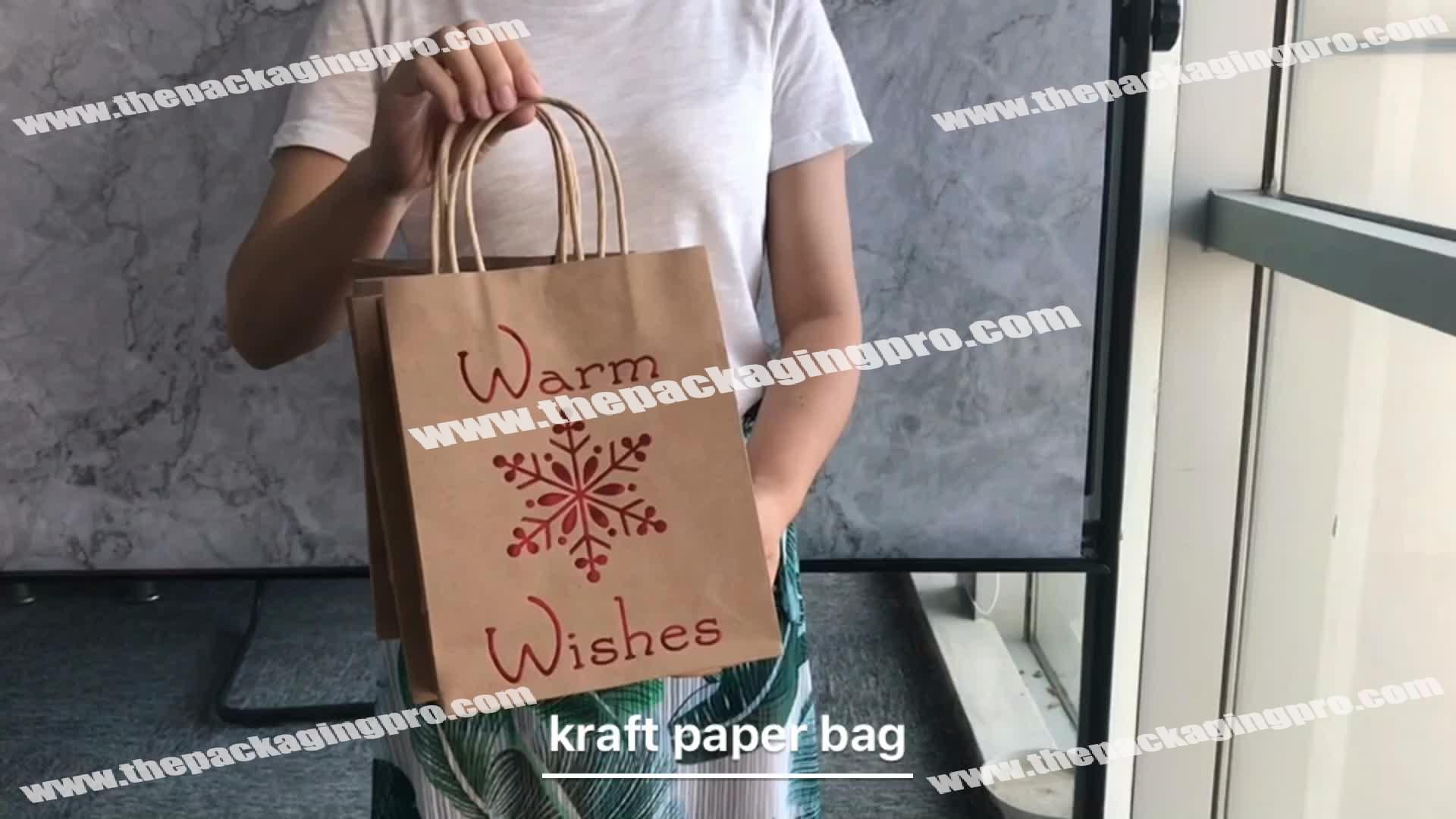Wholesale  Christmas Gift Bag  paper shopping Bag Custom Kraft Paper  Bag Brown kraft paper bags