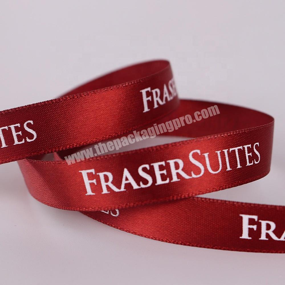 Wholesale Custom 2cm Printed with Logo Polyester Satin Ribbon For Packing Gift