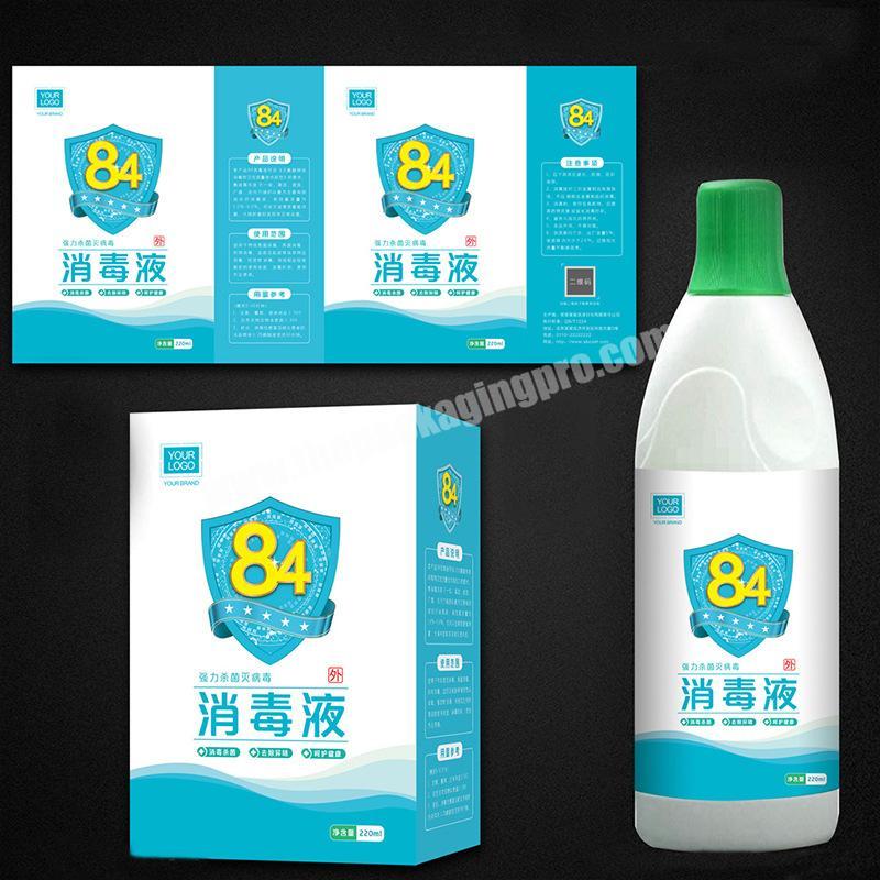 Wholesale custom alcohol disinfection pad package hand gel sanitizer packaging box