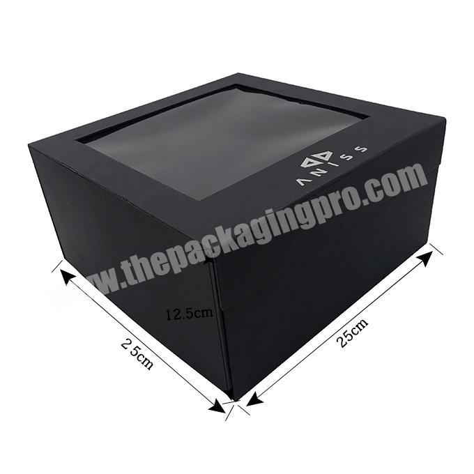Wholesale custom black card paper origami gifts cosmetics clothing boxes transparent plastic boxes and logo custom boxes