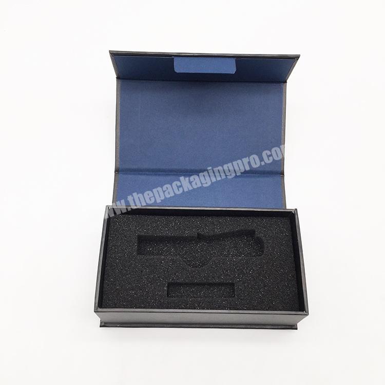 Wholesale Custom Black Flip Flap Lid Open Packaging Magnetic Paper Folding Gift Box With Magnet Closure