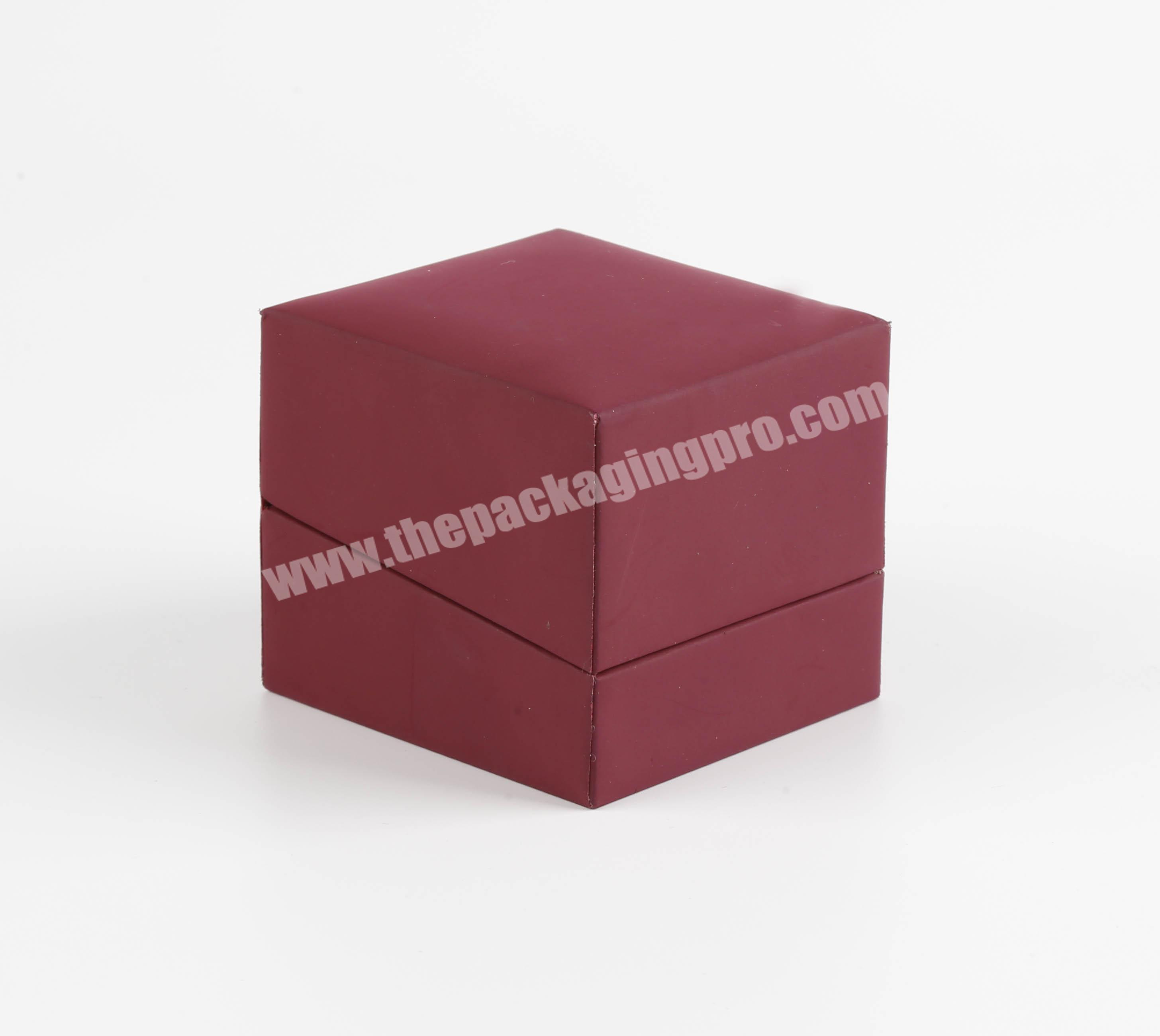 Wholesale custom cardboard hinge velvet jewellery ring box