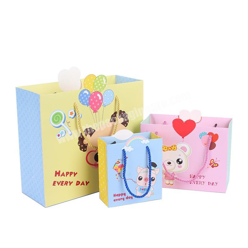 Wholesale custom cartoon design gift shopping paper bag for Children's day