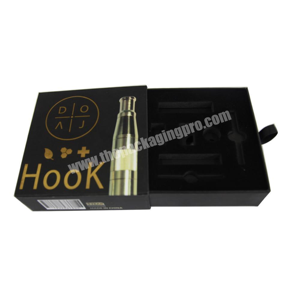 Wholesale Custom Clear Window Black Paper Sliding Open Gift Box Paper Packaging For Scarf