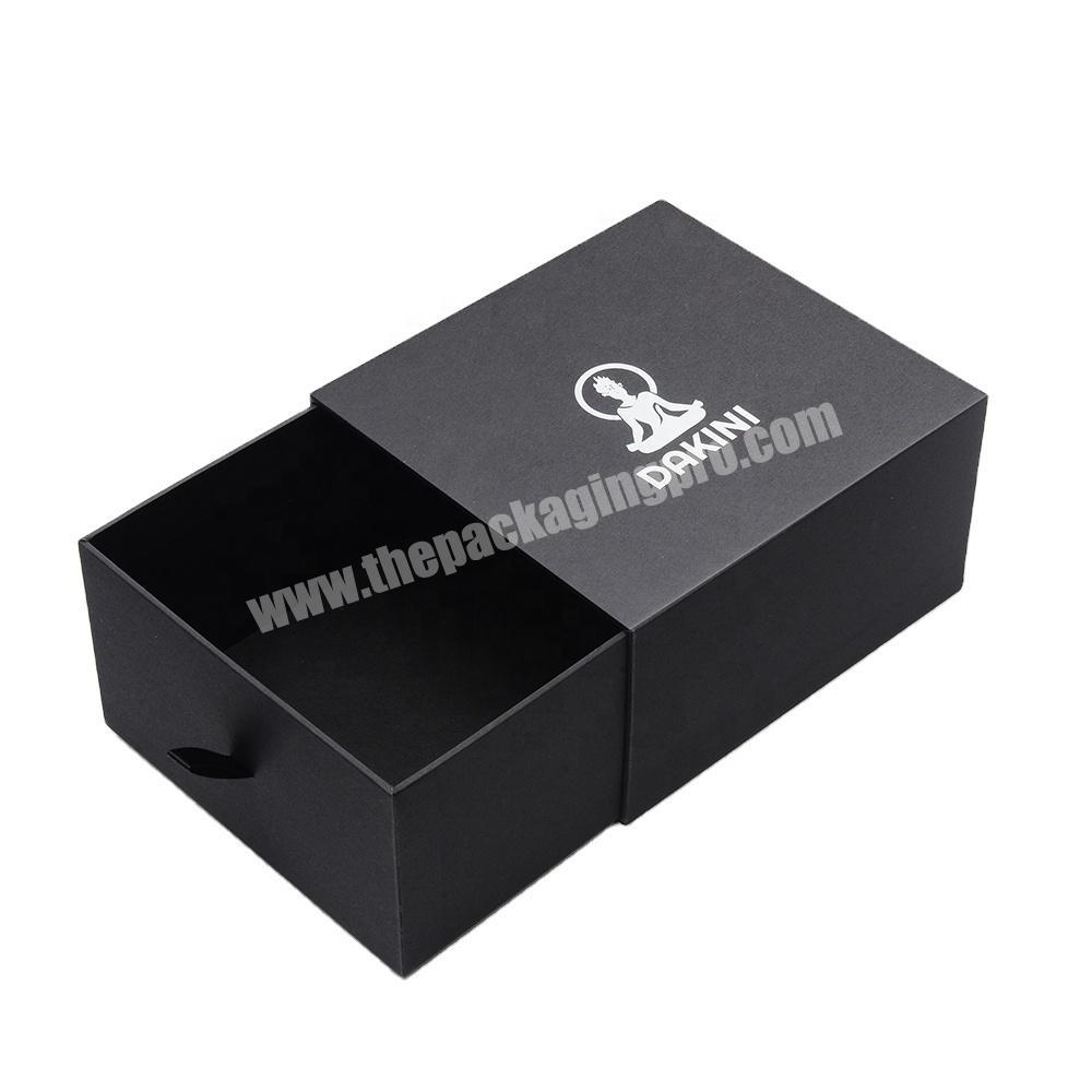 Wholesale Custom Color Printed Luxury Hot Stamping Rigid V-groove Cardboard Drawer Sliding Gift Paper Packaging Box