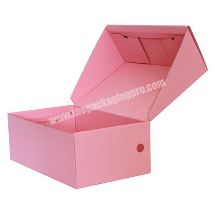 Wholesale Custom Colorful Design With Black LOGO Printing On Flat Corrugated Shoe Mailing Box