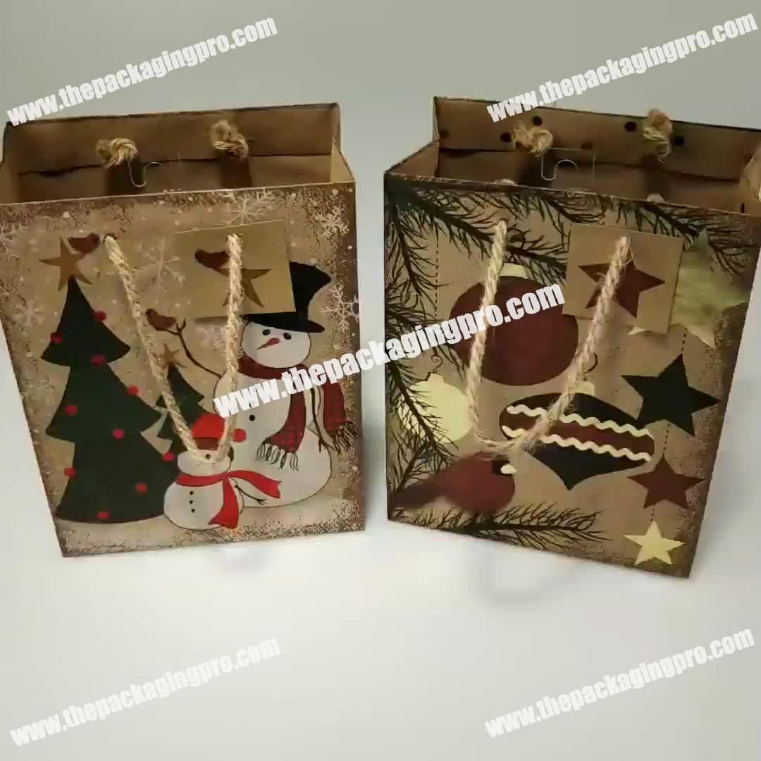 Wholesale Custom Colorful Gift Kraft Paper Bags for Christmas