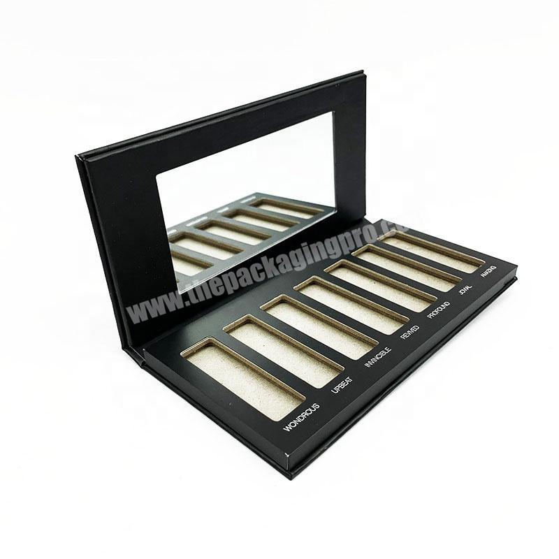 Wholesale Custom Design Empty Eyelash Eyeshadow Makeup Palette Packaging Gift Paper Box With Mirror