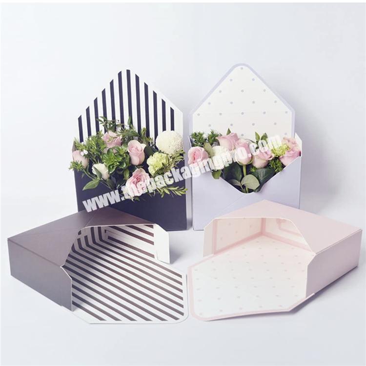 Wholesale custom envelope shaped paper packaging gift flower box for  valentine's day